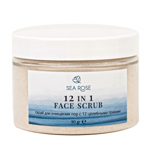 Cкраб для очищения пор "12 in 1 Face Scrub" с 12 целебными травами SEA ROSE